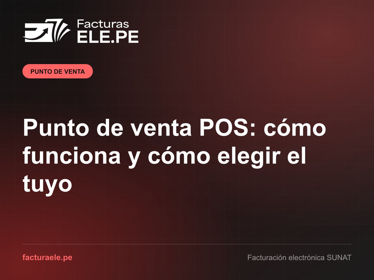 Punto de venta de Facturas ELE.PE en un mostrador con ticketera térmica, lector de código de barras y gaveta de dinero